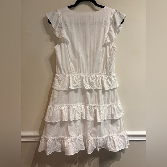 GAL MEETS GLAM Ann White Tiered Cotton Dress Size 6 - Picture 5 of 7